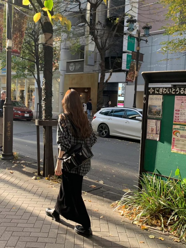 (OUNCE)  written check shirt / 2color