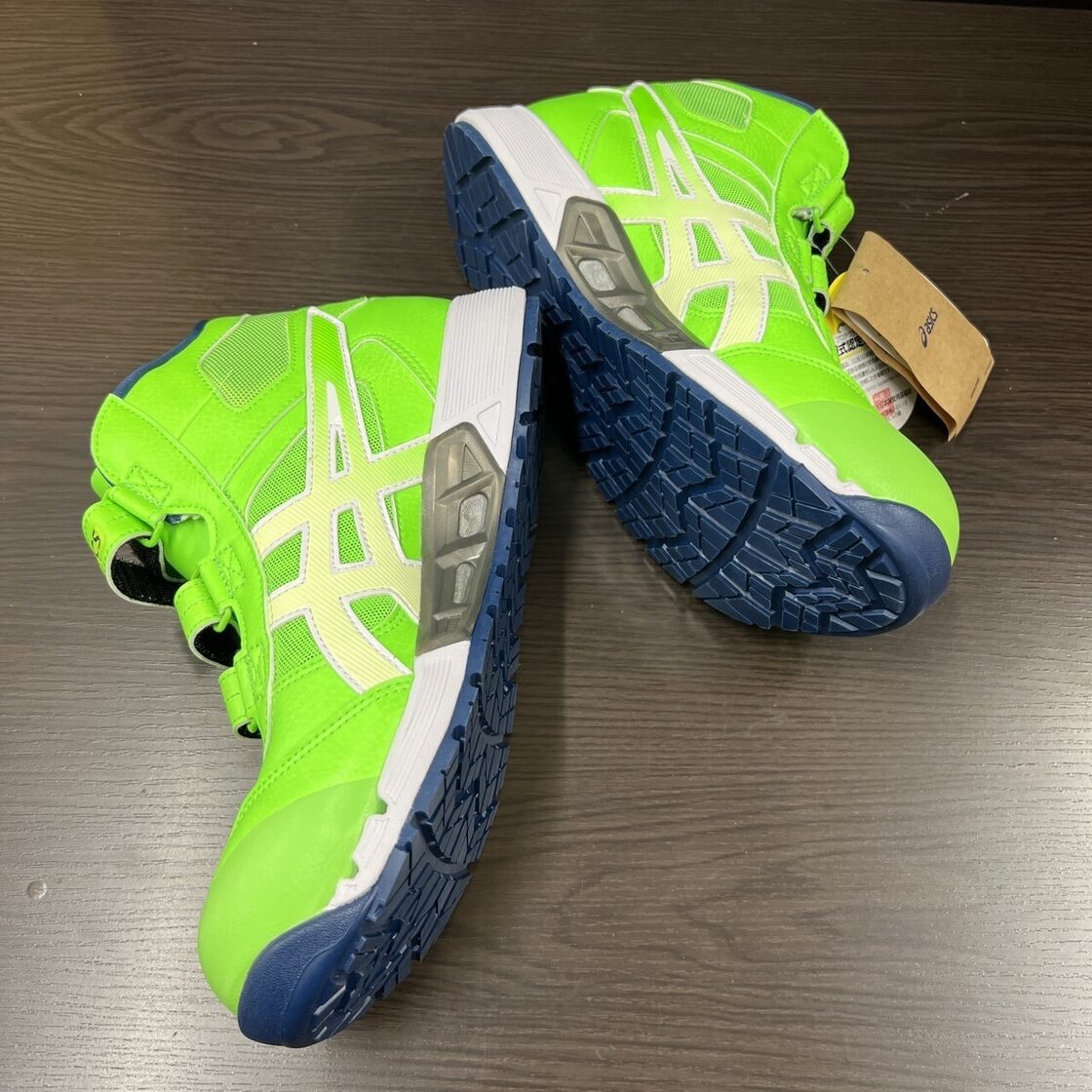 アシックス asics ウィンジョブ通気ハイカット安全靴（グリーン 