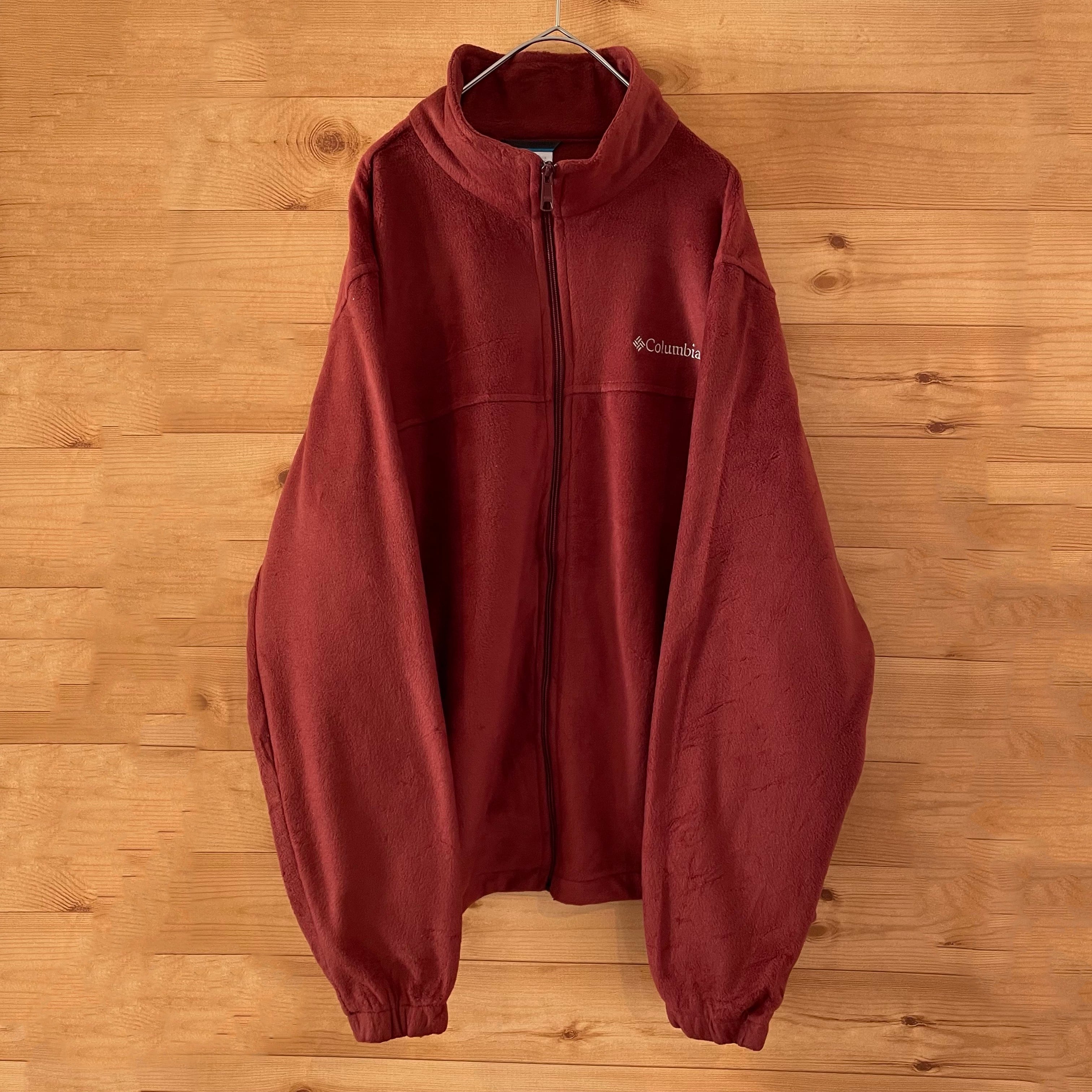 コーフル コロンビア Columbia フリースジップパーカー 刺繍ロゴ 赤