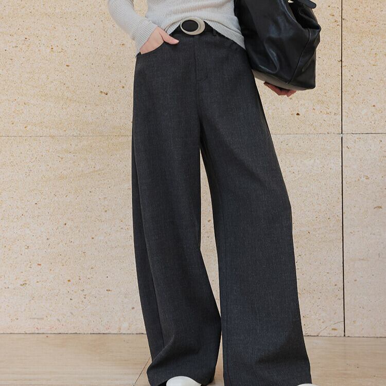 ワイドレッグ フルレングス パンツ 2col H10836