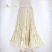 社交ダンス 衣装 スタンダード スカート レッスンウェア 女性用 オールシーズン Roger ホワイト系 ラインストーン プリーツ シンプル アイボリー系 ダンスウェア フレアスカート ボリューム ステージ衣装 おしゃれ 透け感 通気性 コーディネート 機能性 お洒落 レディース ブランド 伸縮性 発表会 練習用 お揃い プレゼント 大人用
