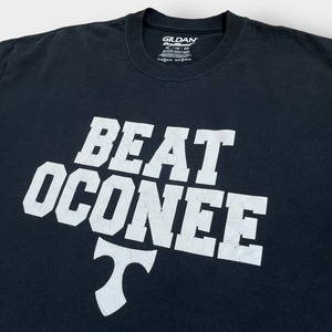 【GILDAN】BEAT OCONEE ロゴ プリント Tシャツ XL ビッグサイズ 半袖 黒t 夏物 US古着