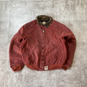 90-00s Carhartt サンフェード サンタフェジャケット レッド 無地 不明製 jacket