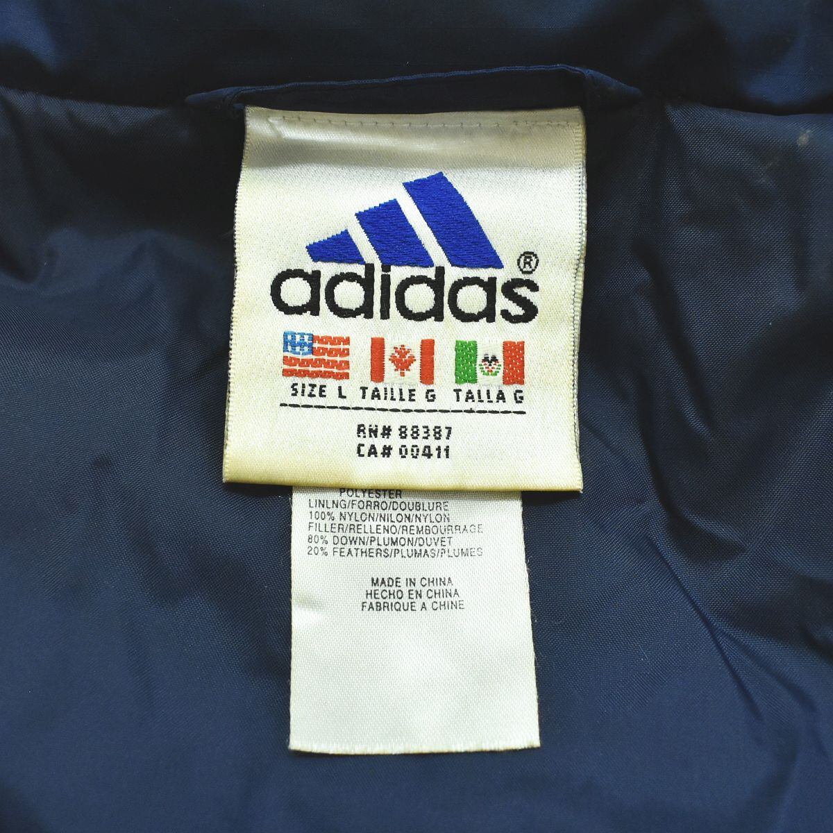 90s ヴィンテージ 山タグ アディダス adidas ダウン ジャケット