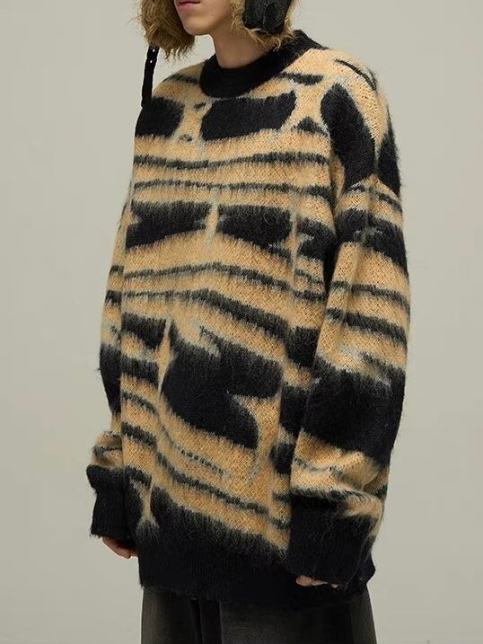 【PLANET STUDIO】star border mohair oversize knit