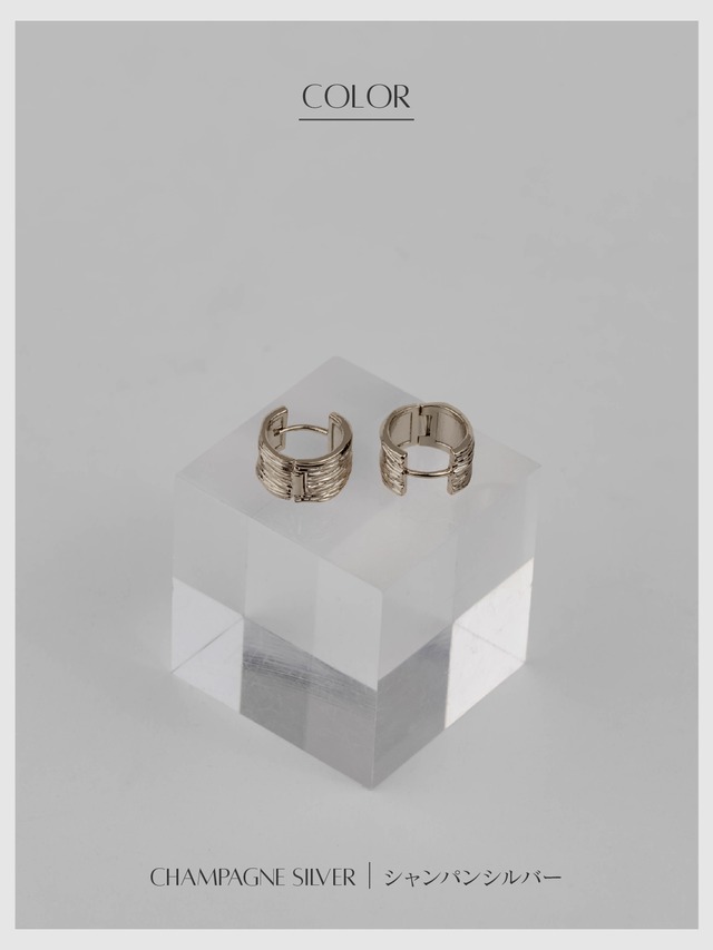 Hoop pierce -Champagne Silver-