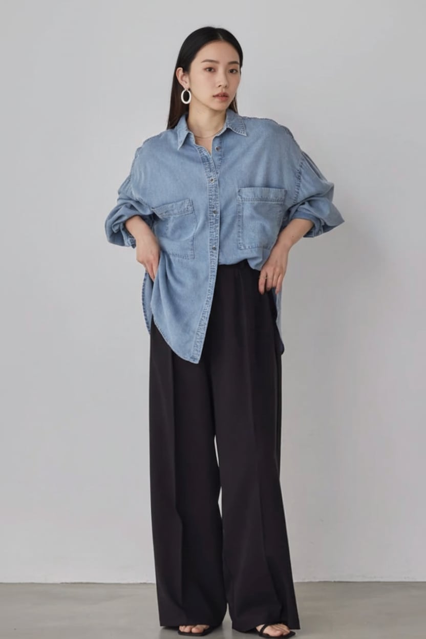 テンセルデニムオーバーシャツ