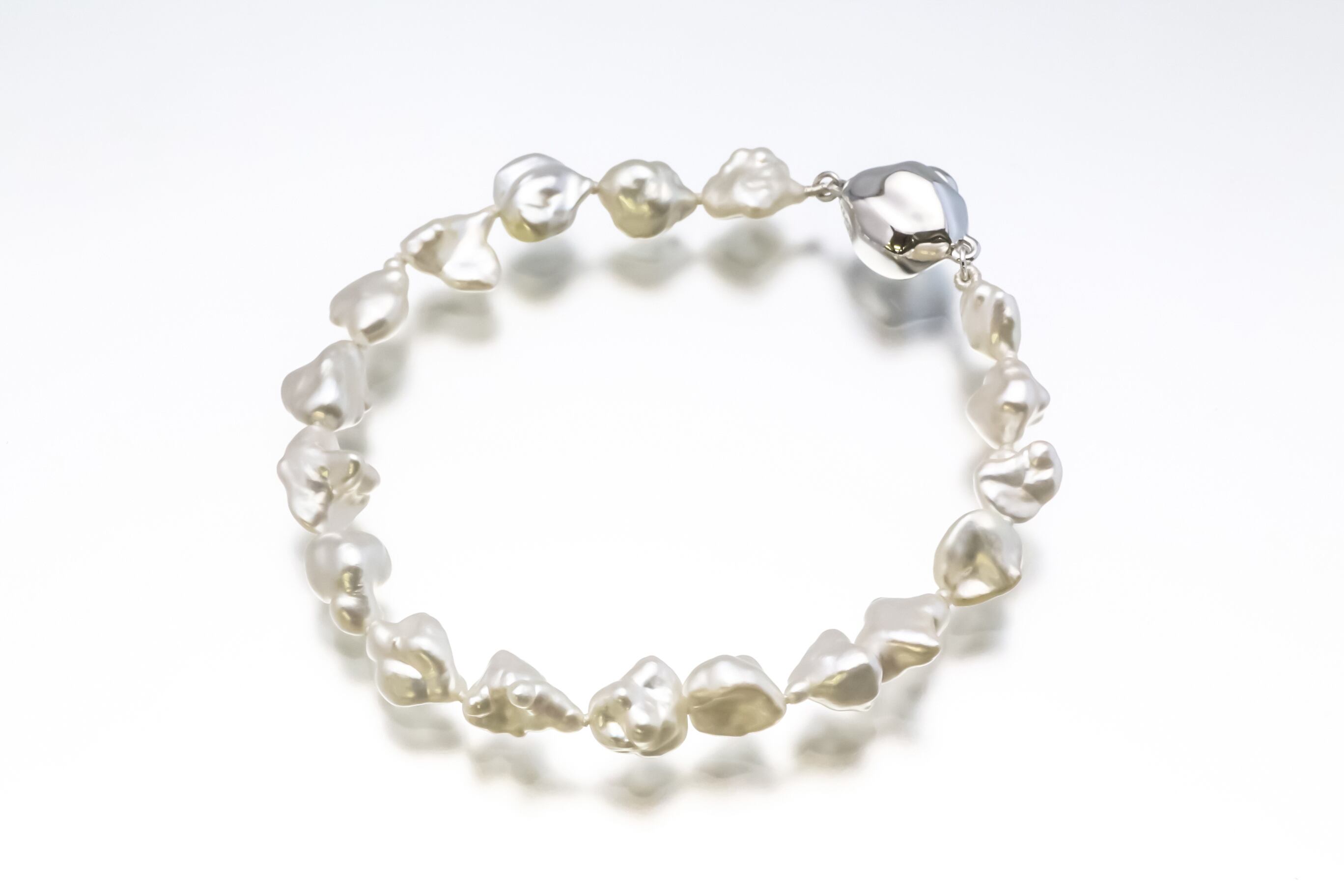 SV バロックパール(白蝶真珠)ブレスレット18cm | rizjewelry