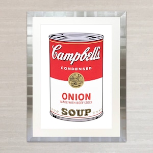 アンディ・ウォーホル「キャンベル・スープ(オニオン)1968」展示用フック付大型サイズジークレ ポップアート 絵画