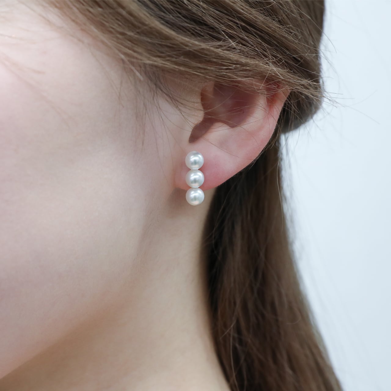 アコヤパール プラチナ 三連ピアス（sp-0015） | 三和真珠