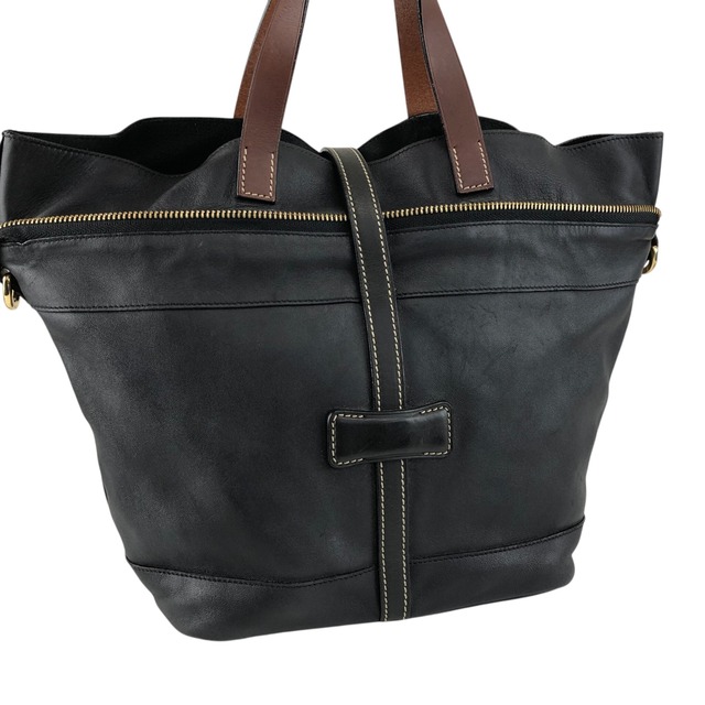 LOEWE ロエベ ショルダーバッグ ブラック フロントバックル 2way レザー vintage ヴィンテージ オールド pszdm6