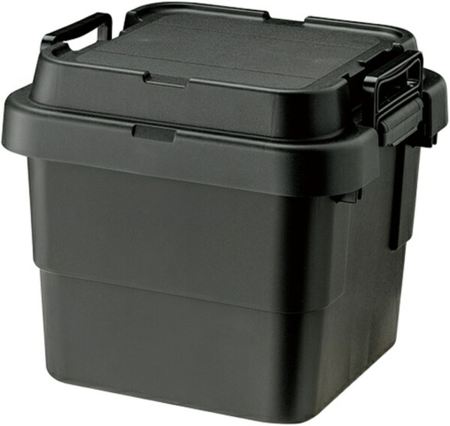 東谷 トランクカーゴS蓋 30L 日本製 W40×D39×H35.7(cm) ポリプロピレン 100kg耐荷重 完成品 ブラック/グレー/カーキ