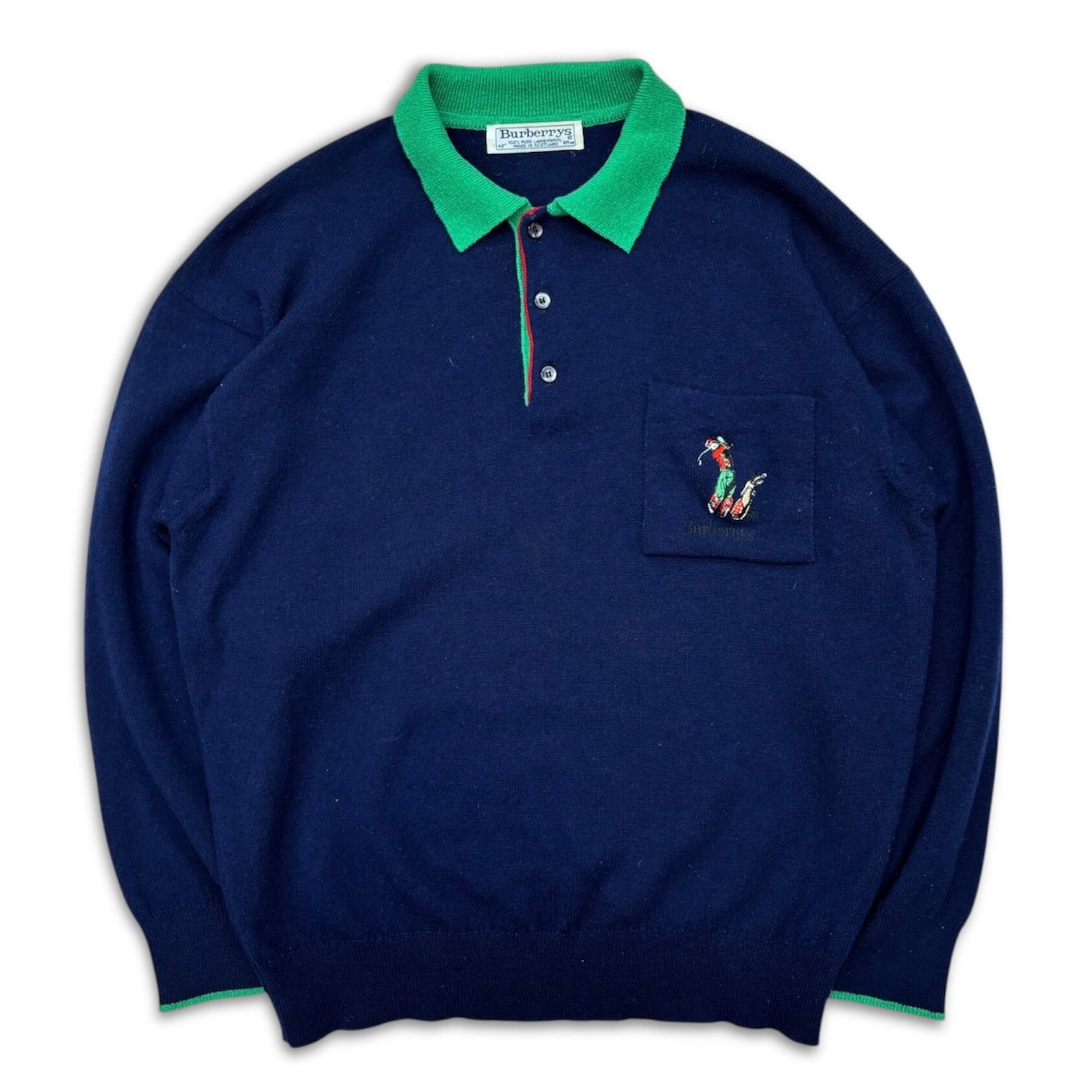 90s Burberrys knit バーバリー ニット ポロ | no pain no gain(ノー