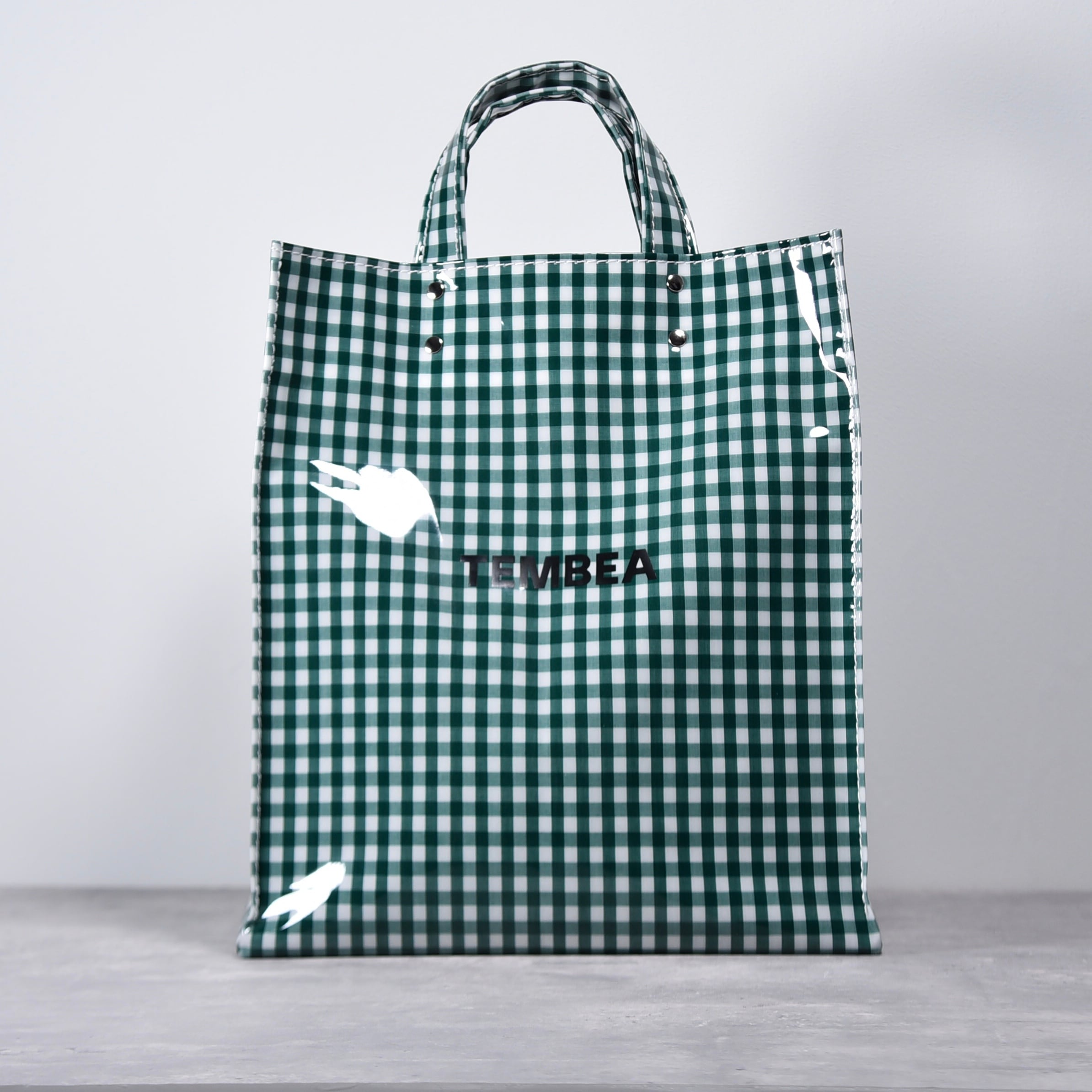 TEMBEA / テンベア / PAPER TOTE / M グリーン TEMBEA│PAPER TOTE MEDIUM | GINGHAM GREEN｜テンベア｜ペーパー