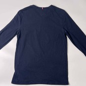 TOMMY HILFIGER トミーヒルフィガー 立体デザイン 長袖Tシャツ 176/ネイビー メンズ