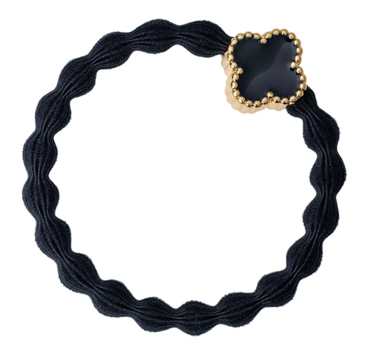 Enamel Gold Quatrefoil Black_63-001