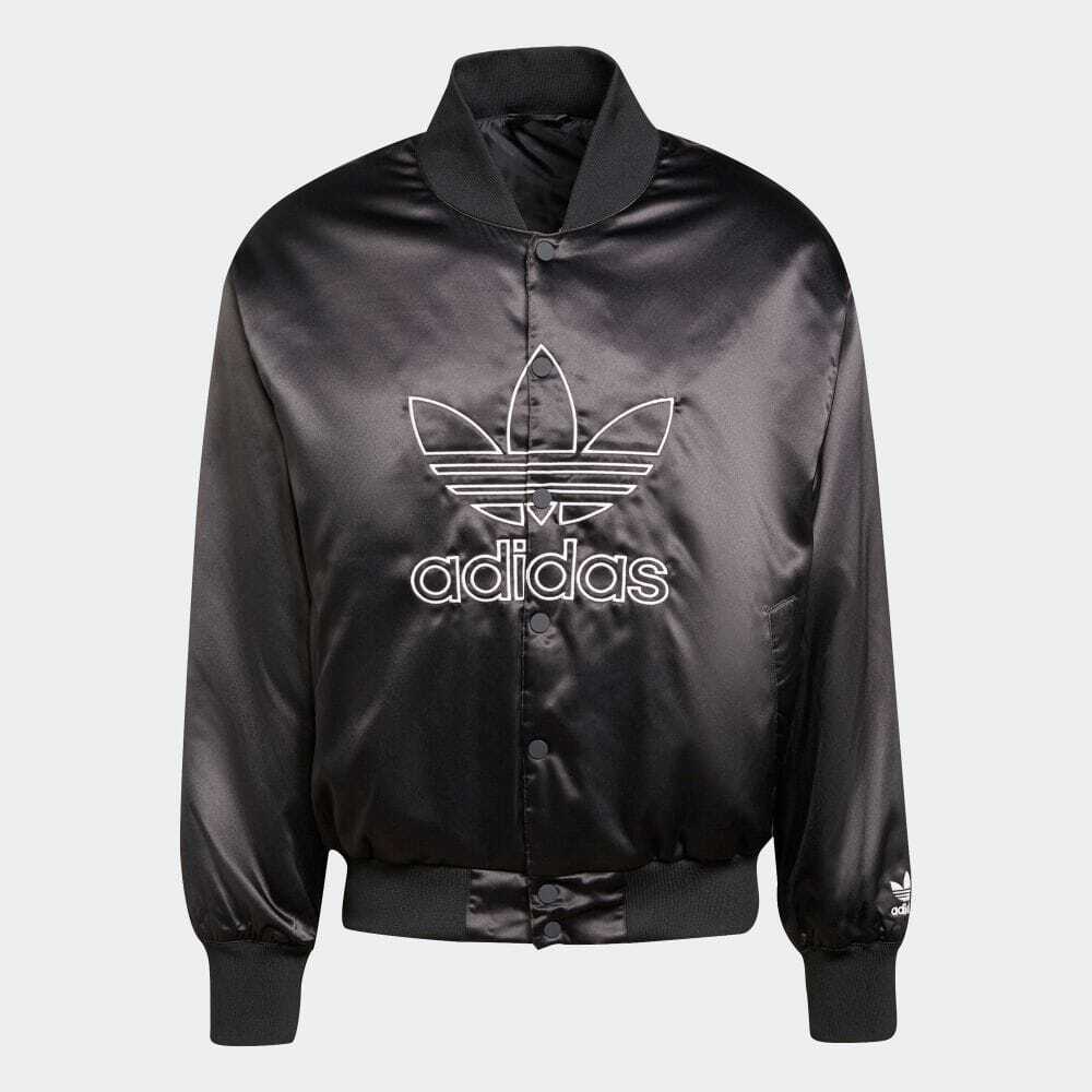 アディダスオリジナルス adidas Originals アディカラー クラシックス サテン ボンバージャケット ジャンパー アウター メンズ  H09165 ADICOLOR CLASSICS SATIN BOMBER JACKET BLACK