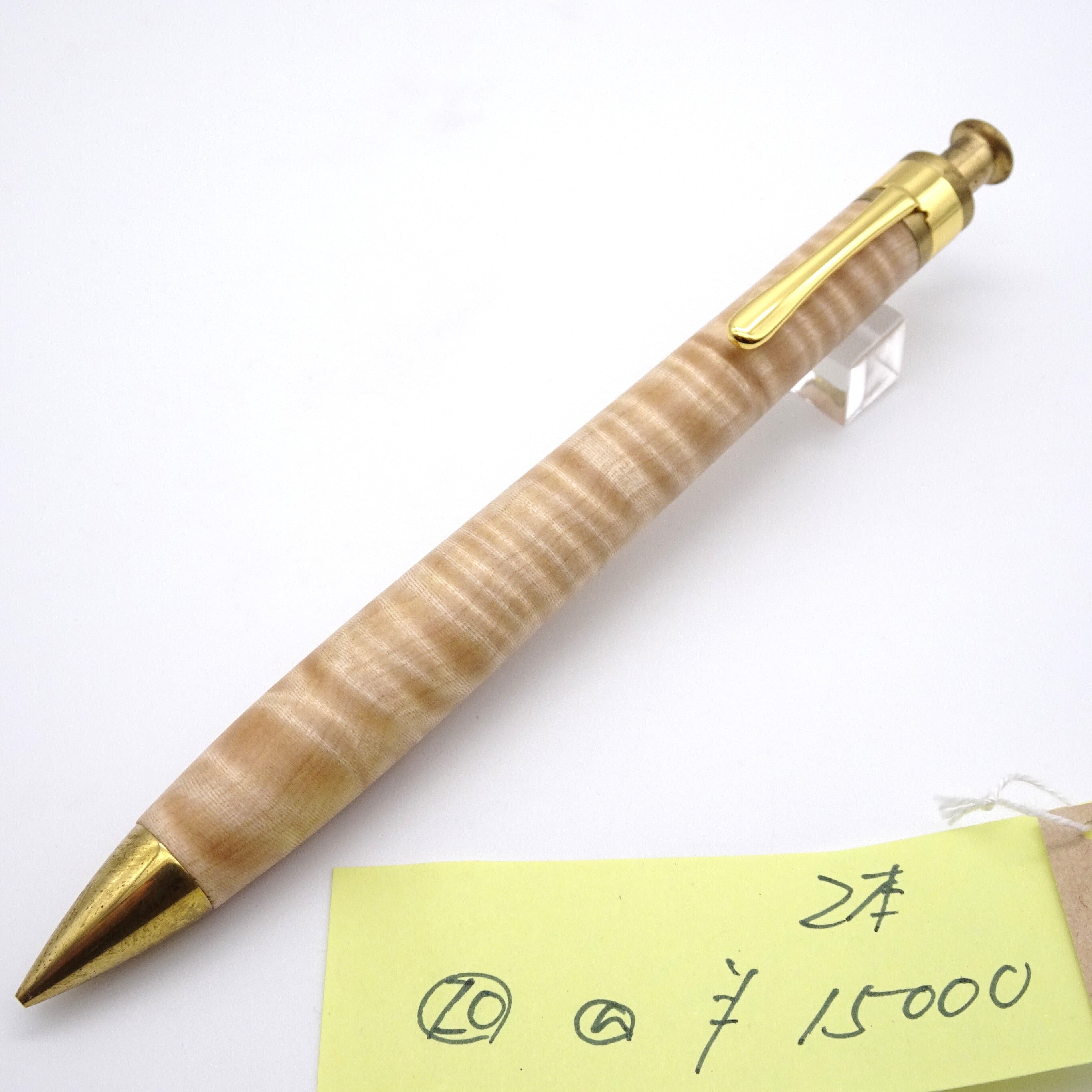 0.5mmペンシル楔 栃の木 杢 20【真鍮パイプ】※真鍮金具 | 工房 楔（せつ）