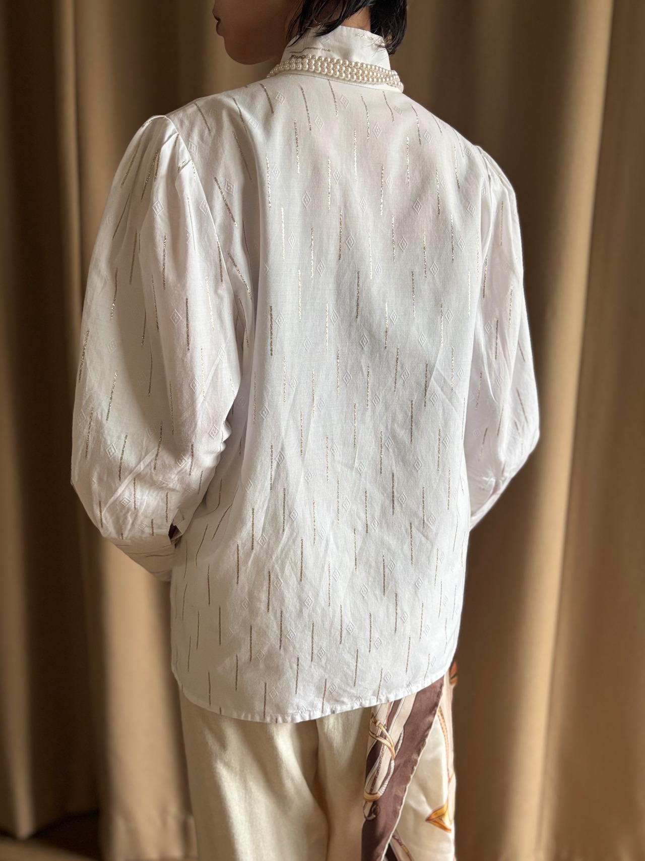 classic white stand collar shirt-5194-3