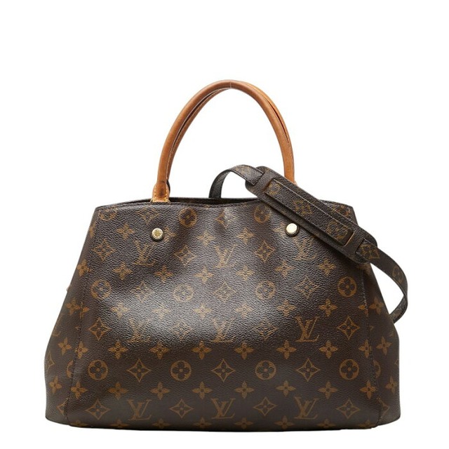 ルイ ヴィトン モノグラム モンテーニュMM ハンドバッグ ショルダーバッグ 2WAY M41056 ブラウン PVC レザー レディース LOUIS VUITTON 【中古】