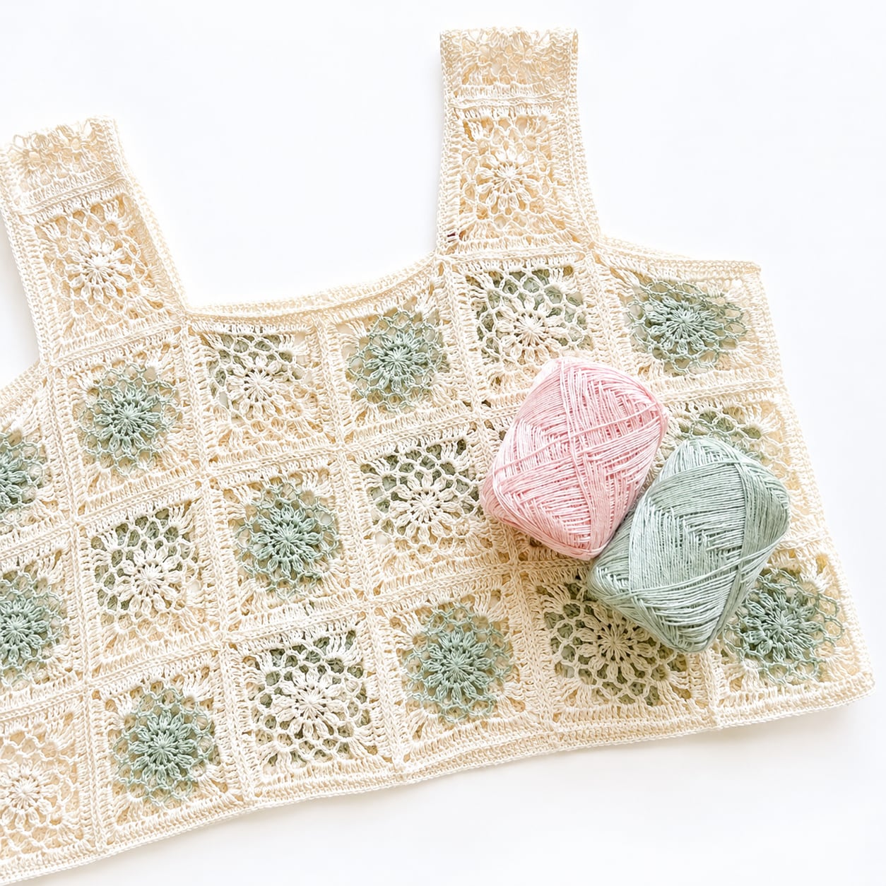 かぎ針編みキット☆フラワーモチーフのクロッシェベスト | Knitting