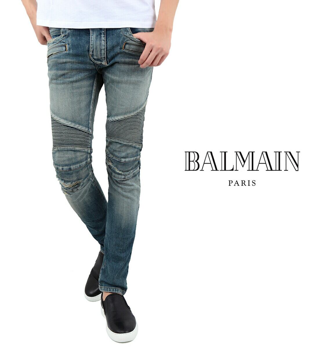 送料無料【50%OFF】新品【正規】BALMAIN HOMME（バルマンオム）BIKER ...