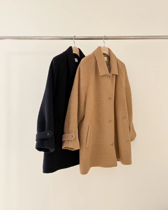 (予約) ounce / Baby alpaca carol half coat 2color