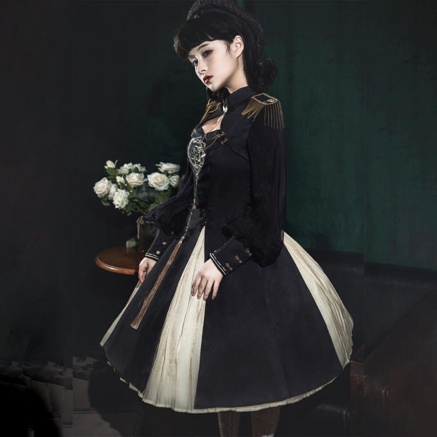 ゴスロリ通販 With U ミリロリ 軍服 チャイナ服 刺繍 タッセル