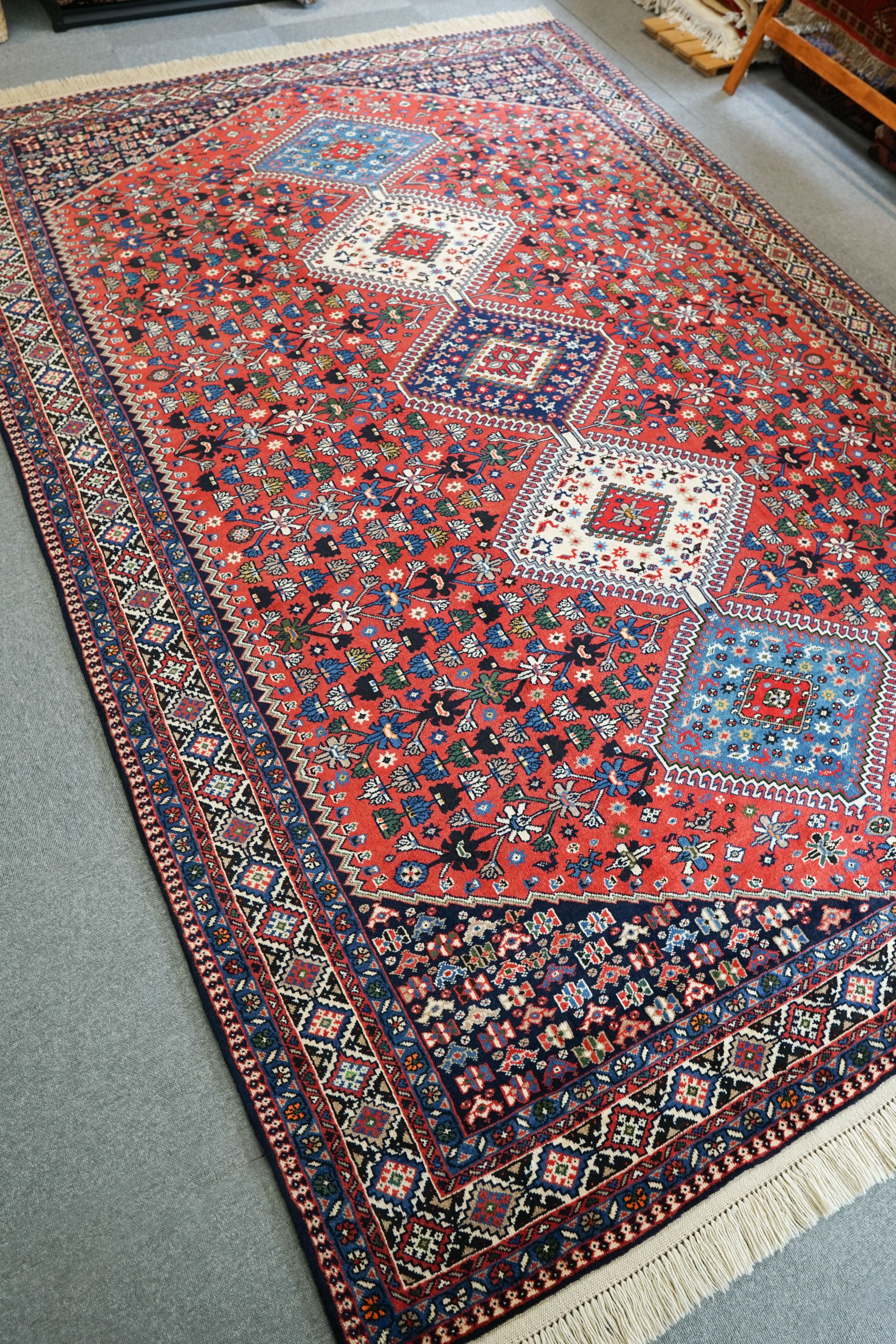 130×85cm【ペルシャ手織りルリバフギャッベ] ペルシャ絨毯 | www.vp