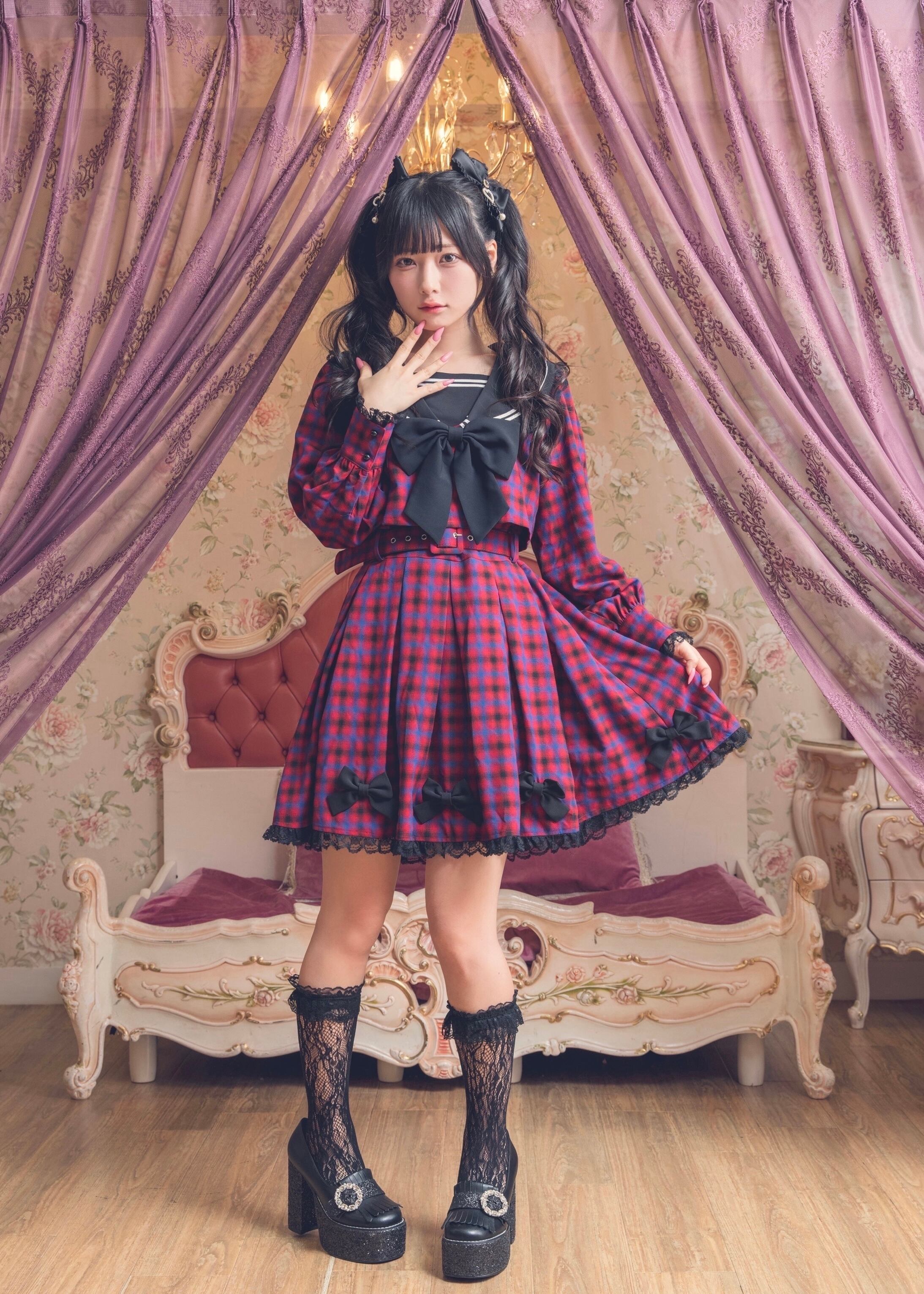 ManonMimie】Check Ribbon Sailor OP | Manon Tokyo