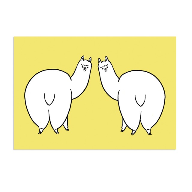 アルパカメッセージカード おしり アルパカ雑貨sunokko Design Online Store アルパカメッセージカード おしり アルパカ雑貨sunokko Design Online Store