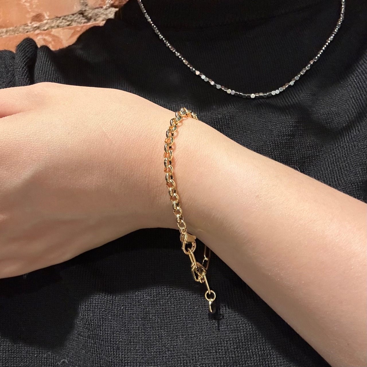 66B　ダブルチェーンブレスレット