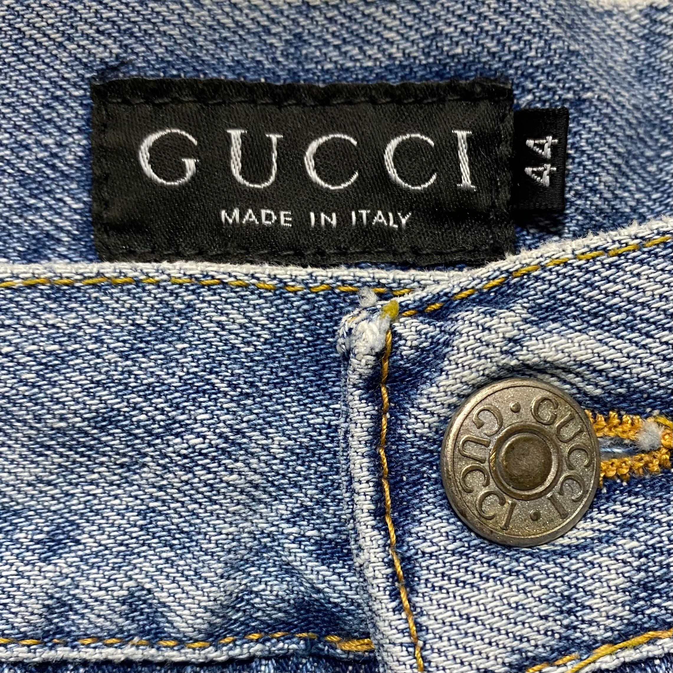 GUCCI “G” rhinestone denim pants | NOIR ONLINE
