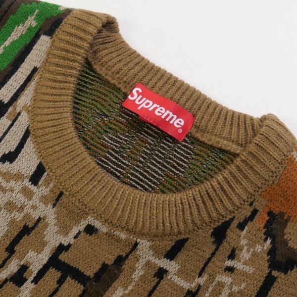 Size【L】 SUPREME シュプリーム 22AW Trebark Camo Sweater ニット 茶