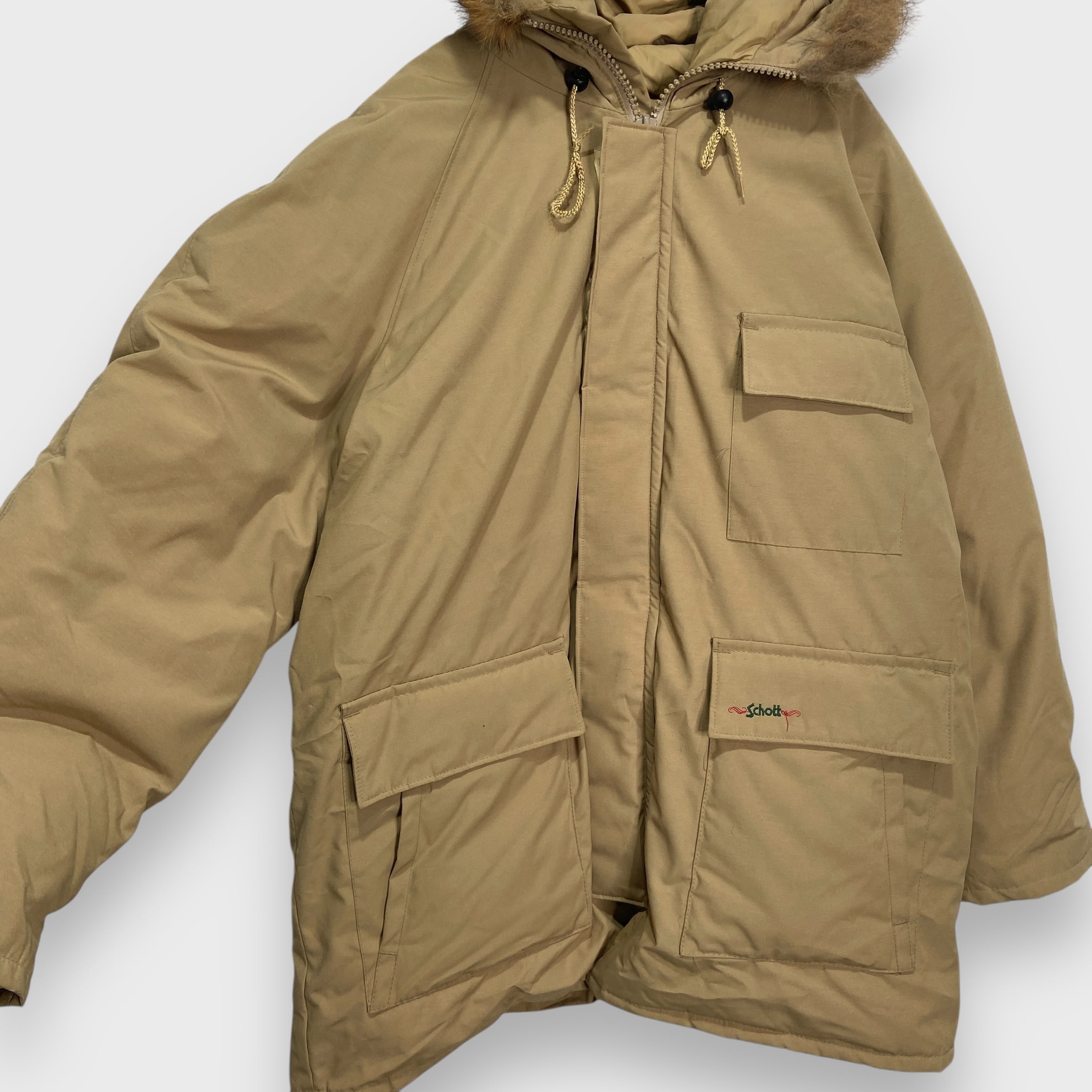 90s USA製 Schott ショット ダウンジャケット ベージュ XL 90s USA製 Schott ショット ダウンジャケット ベージュ XL