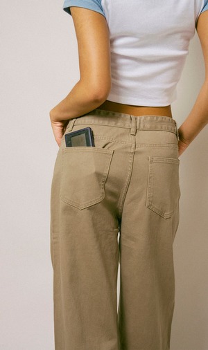 P Logo Denim Chino Pants / NATURAL
