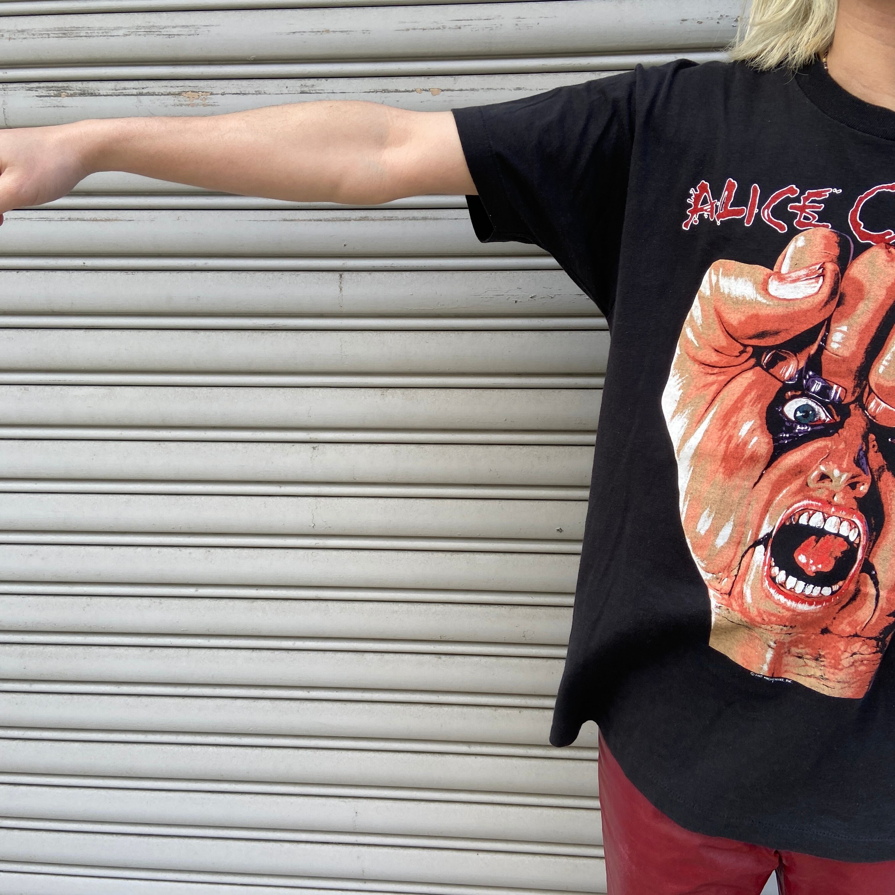 80s アリスクーパー レイズユアフィストアンドイェル バンドTシャツ 黒