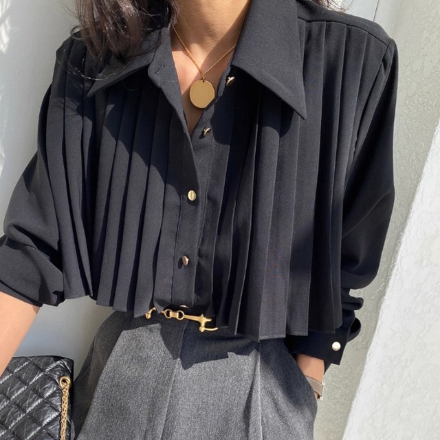 Pleated design shirt A1545