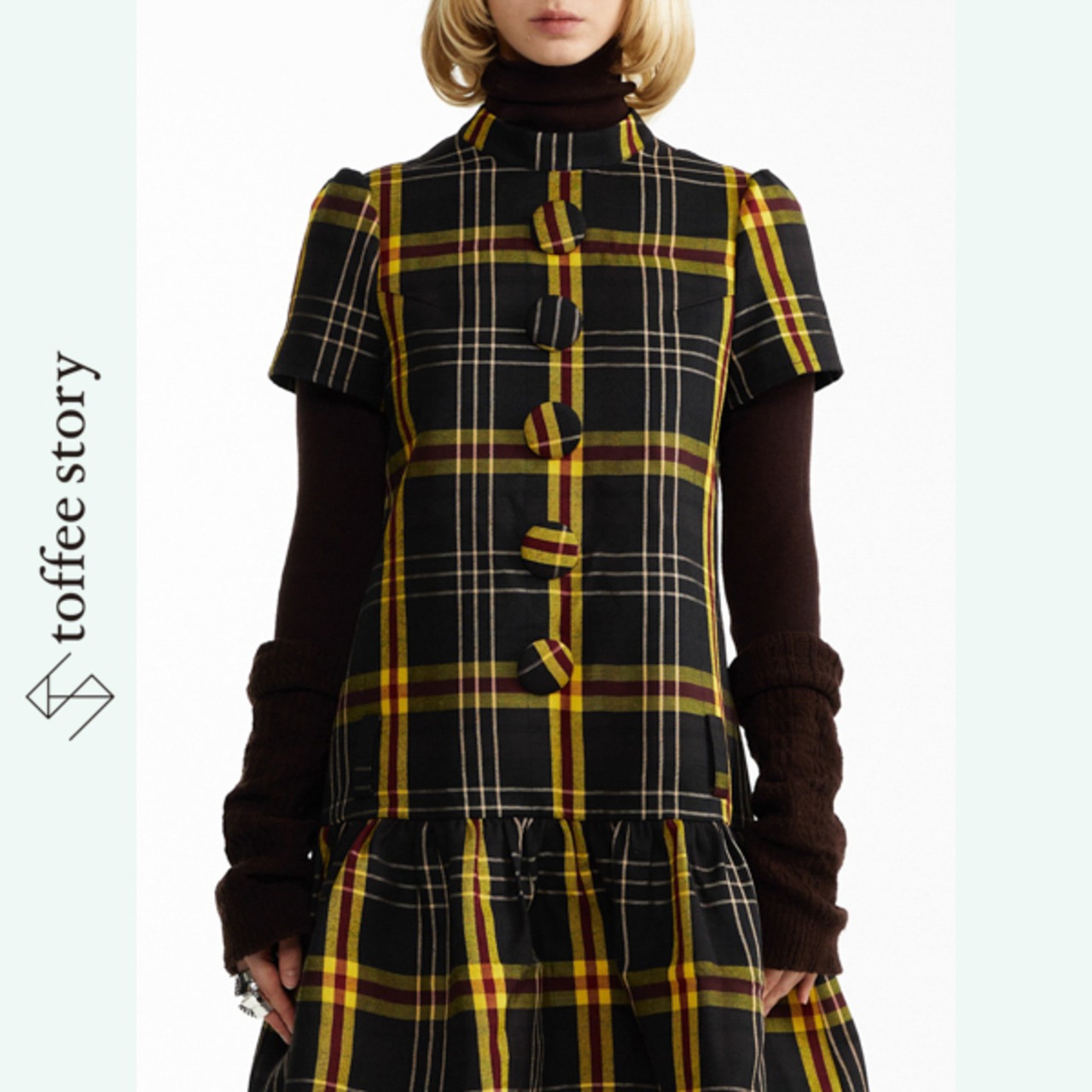 チェックシンフォニー ワンピース  ─ 規則と遊び心が響き合う旋律。 《B0047》