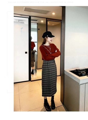 チェックタイトスカートAJ11352−1911