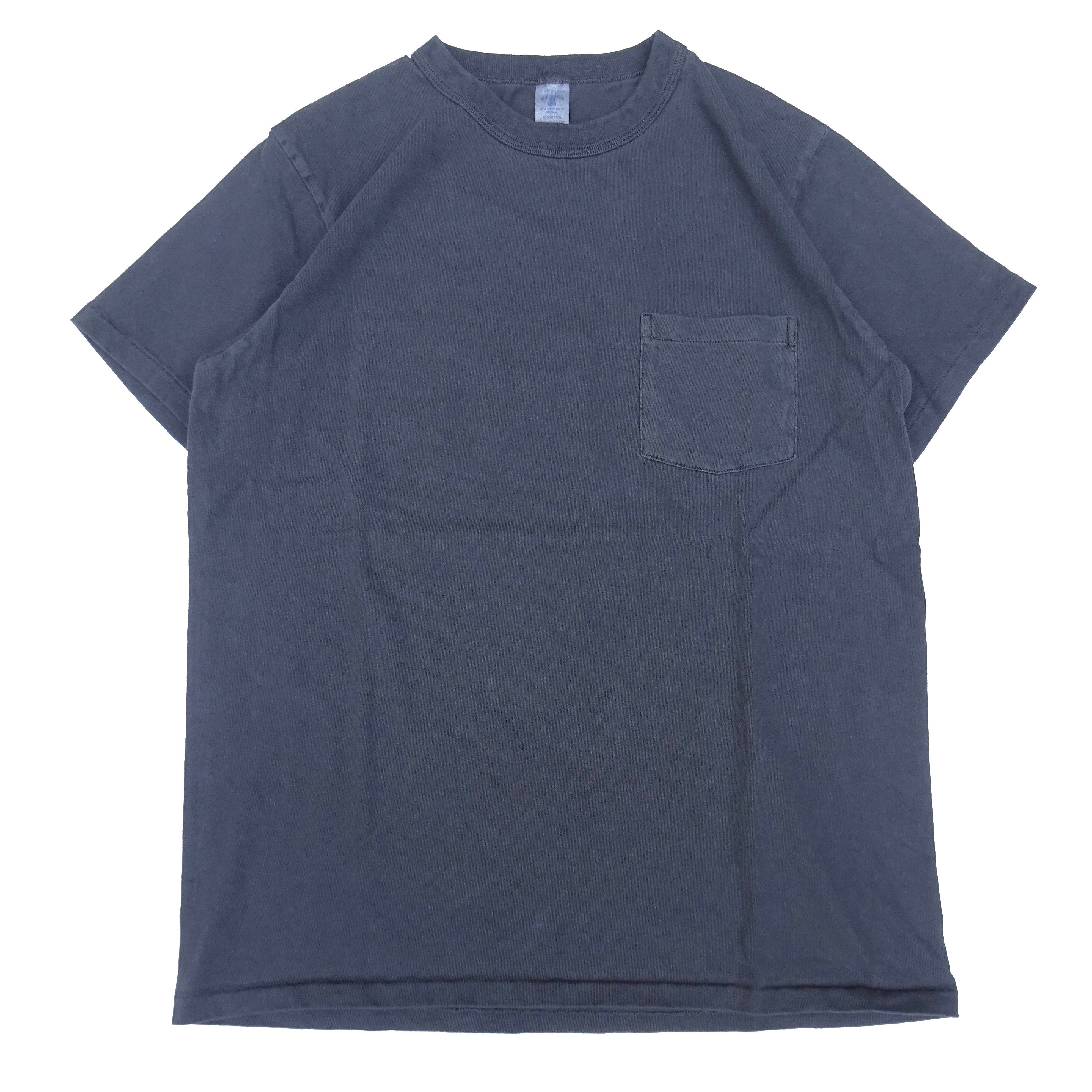 VELVASHEEN (ベルバシーン) 14/1 (PIGMENT) S/S C/N TEE W/PKT ブラック