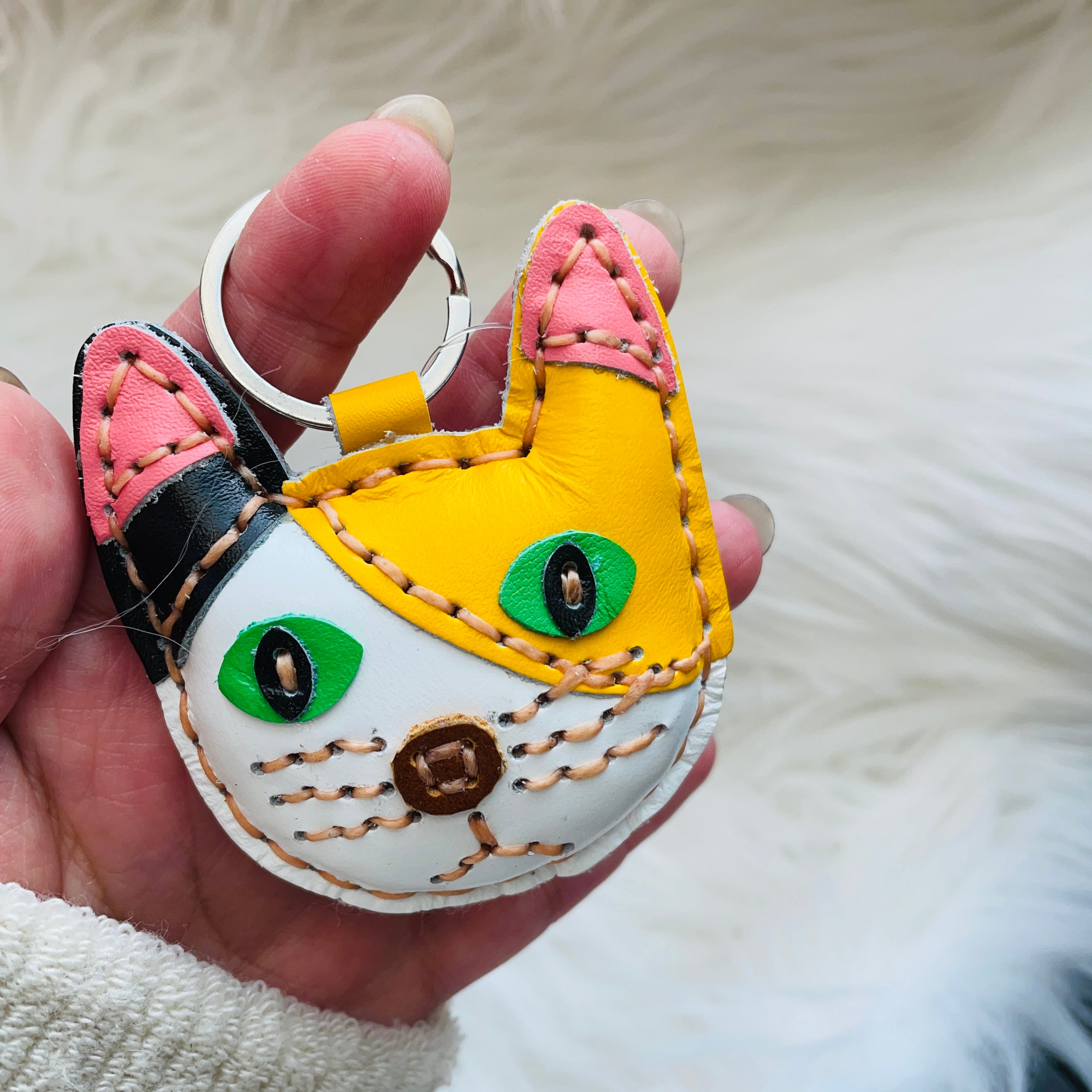 ねこキーホルダー｜レザーkeyホルダー Neko | 猫 ねこ柄 猫雑貨 ねこ