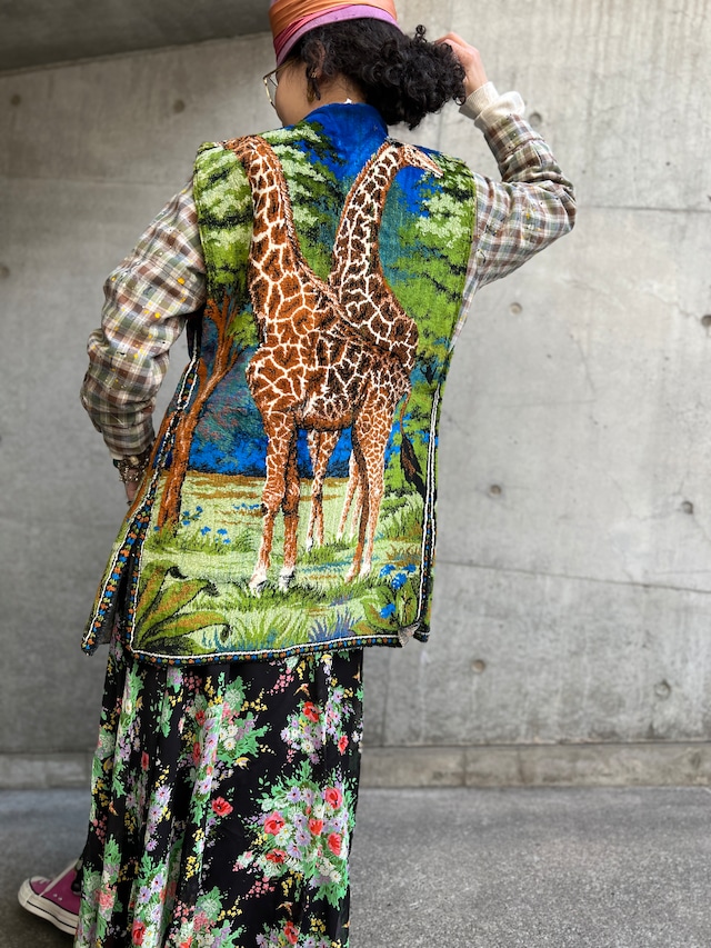 Vintage Giraffe Tapestry Vest ( ヴィンテージ キリン タペストリー ベスト )
