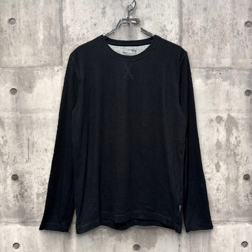 Eddie Bauer エディーバウアー LOUNGE/DETENTE ワッフル サーマル 長袖Tシャツ M ブラック 無地