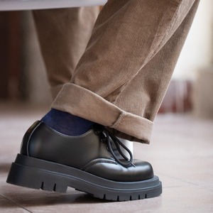 Black Thick Sole Lace-up Shoes / ブラック シック ソール レースアップ シューズ