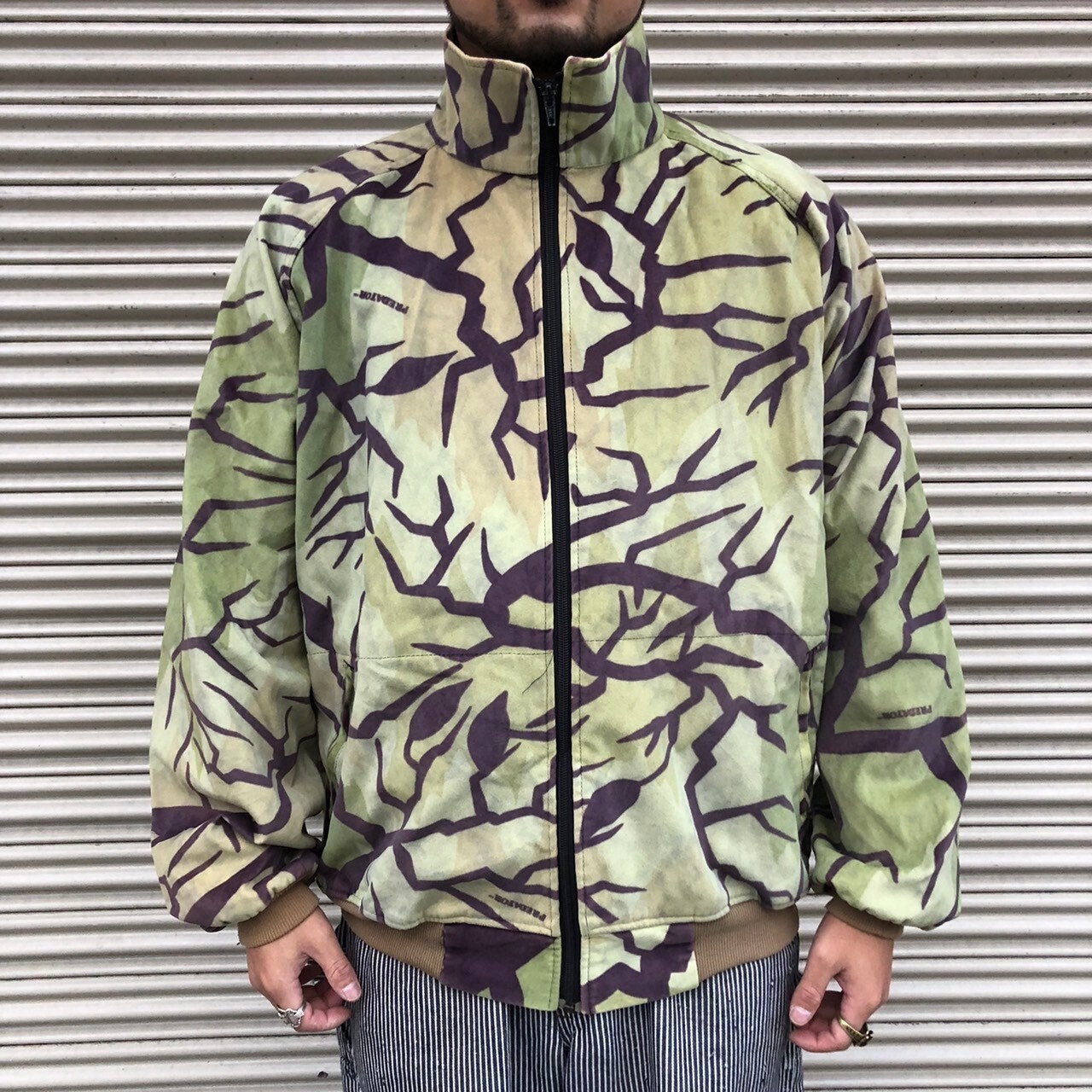 貴重 USA製 90s Predator CAMO グリーン プレデターカモ ベロア 