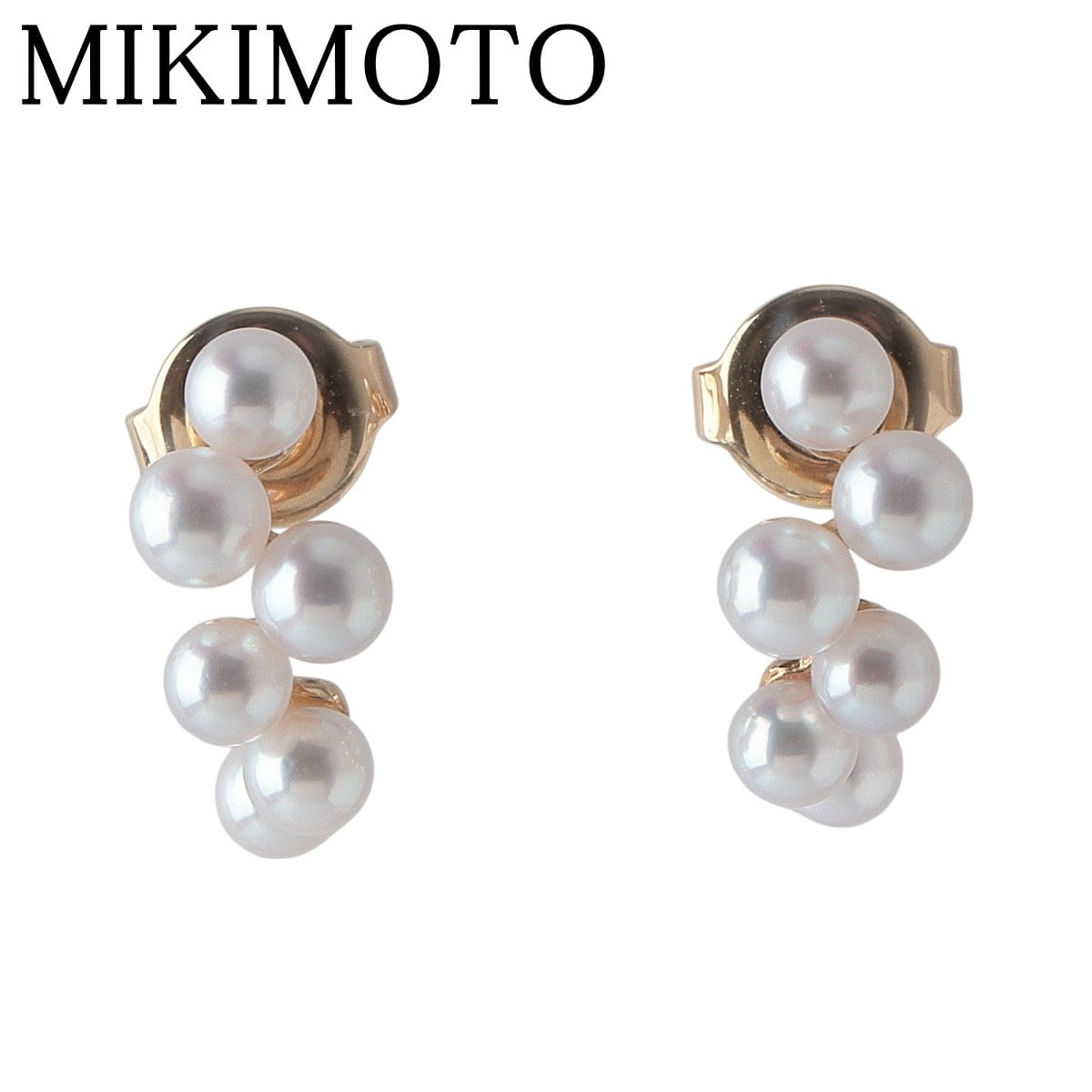 ミキモト ダイヤ パール ピアス アコヤパール8.4mm K18YG【22605