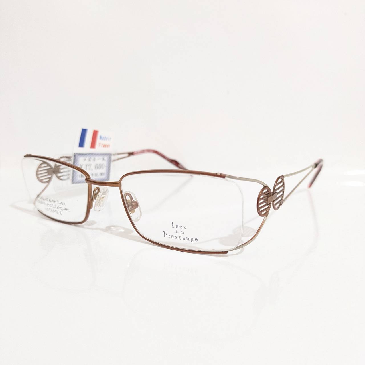 【Ines dela Fres sange】スクエアナイロールフレーム レッド