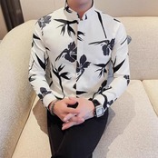 long sleeve printed shirt tops 00297