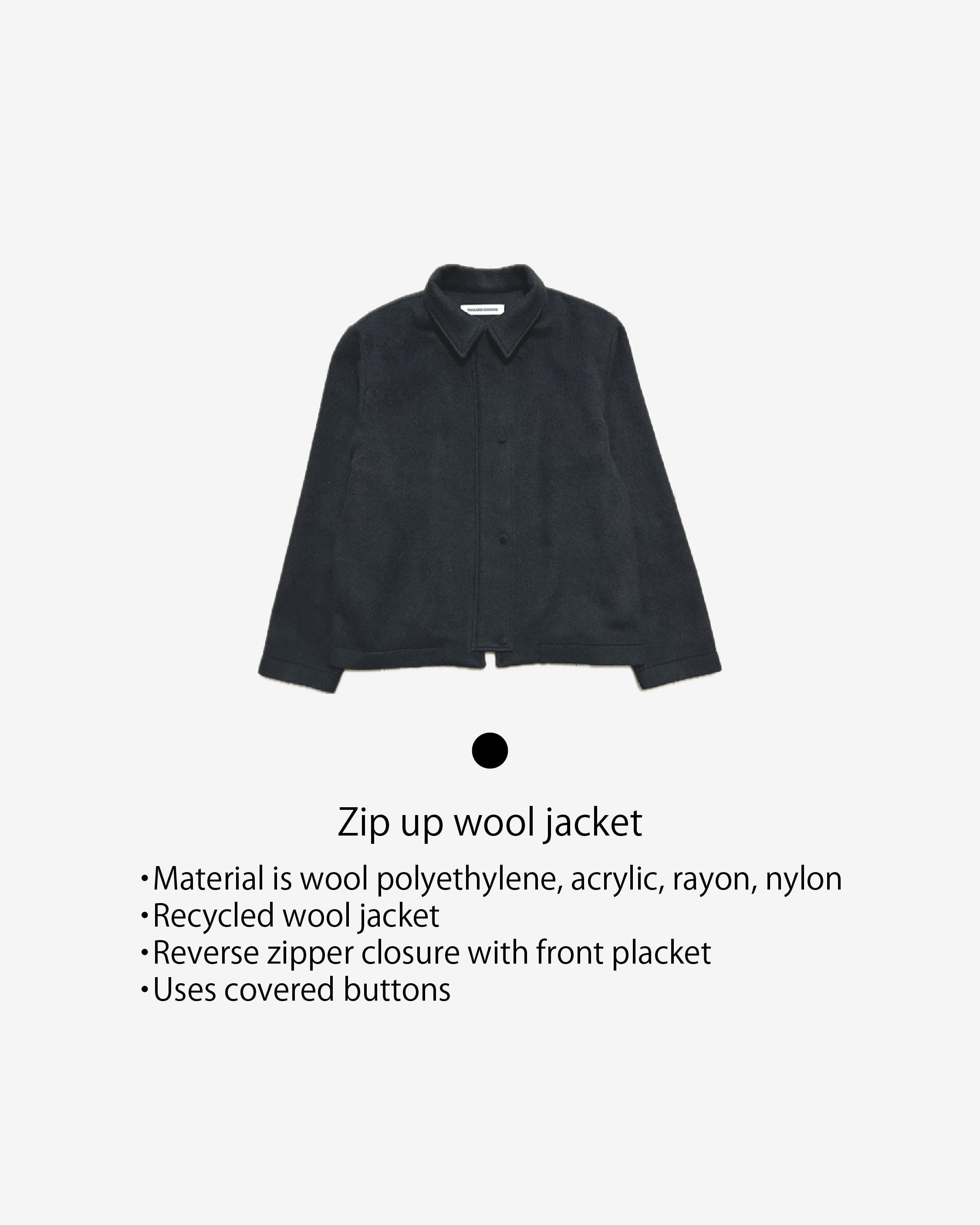 Zip up wool jacket